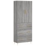 Aparador alto madera contrachapada gris sonoma 69,5x34x180 cm de vidaXL, Aparadores - Ref: Foro24-3195841, Precio: 173,01 €, ...