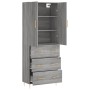 Aparador alto madera contrachapada gris sonoma 69,5x34x180 cm de vidaXL, Aparadores - Ref: Foro24-3195841, Precio: 173,01 €, ...