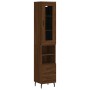 Aparador alto madera contrachapada roble marrón 34,5x34x180 cm de vidaXL, Aparadores - Ref: Foro24-3199320, Precio: 112,32 €,...