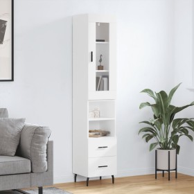 Tall white plywood sideboard 34.5x34x180 cm by vidaXL, Sideboards - Ref: Foro24-3199313, Price: 111,08 €, Discount: %