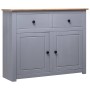 Gray Panama style solid pine wood sideboard 93x40x80 cm by vidaXL, Sideboards - Ref: Foro24-282698, Price: 156,30 €, Discount: %