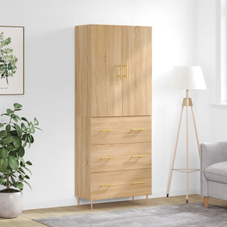 Aparador alto madera contrachapada color roble 69,5x34x180 cm de vidaXL, Aparadores - Ref: Foro24-3195838, Precio: 158,00 €, ...