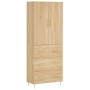 Aparador alto madera contrachapada color roble 69,5x34x180 cm de vidaXL, Aparadores - Ref: Foro24-3195838, Precio: 158,00 €, ...