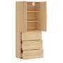 Aparador alto madera contrachapada color roble 69,5x34x180 cm de vidaXL, Aparadores - Ref: Foro24-3195838, Precio: 158,00 €, ...