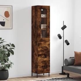 Smoked oak plywood sideboard 34.5x34x180 cm by vidaXL, Sideboards - Ref: Foro24-3199246, Price: 119,38 €, Discount: %