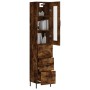 Aparador de madera contrachapada roble ahumado 34,5x34x180 cm de vidaXL, Aparadores - Ref: Foro24-3199246, Precio: 119,38 €, ...