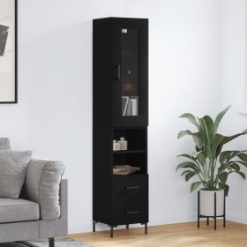 Black plywood sideboard 34.5x34x180 cm by vidaXL, Sideboards - Ref: Foro24-3199298, Price: 111,91 €, Discount: %