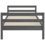 Solid gray pine wood bed frame 90x190 cm by vidaXL, Beds and slatted bases - Ref: Foro24-821636, Price: 96,82 €, Discount: %