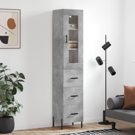 Aparador de madera contrachapada gris hormigón 34,5x34x180 cm de vidaXL, Aparadores - Ref: Foro24-3199245, Precio: 119,79 €, ...