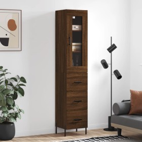 Tall brown oak plywood sideboard 34.5x34x180 cm by vidaXL, Sideboards - Ref: Foro24-3199248, Price: 123,99 €, Discount: %