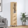 Aparador de madera contrachapada roble Sonoma 34,5x34x180 cm de vidaXL, Aparadores - Ref: Foro24-3199236, Precio: 118,02 €, D...