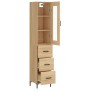 Aparador de madera contrachapada roble Sonoma 34,5x34x180 cm de vidaXL, Aparadores - Ref: Foro24-3199236, Precio: 114,72 €, D...