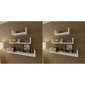 Wall shelves 6 units white by vidaXL, Shelves and shelves - Ref: Foro24-275988, Price: 91,37 €, Discount: %