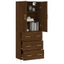 Aparador alto madera contrachapada marrón roble 69,5x34x180 cm de vidaXL, Aparadores - Ref: Foro24-3195842, Precio: 173,93 €,...