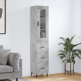 Concrete gray plywood sideboard 34.5x34x180 cm by vidaXL, Sideboards - Ref: Foro24-3199253, Price: 116,79 €, Discount: %