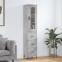 Aparador de madera contrachapada gris hormigón 34,5x34x180 cm de vidaXL, Aparadores - Ref: Foro24-3199253, Precio: 116,67 €, ...