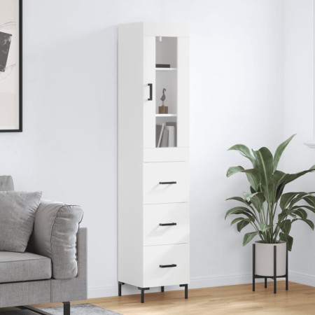 Tall white plywood highboard 34.5x34x180 cm by vidaXL, Sideboards - Ref: Foro24-3199233, Price: 118,99 €, Discount: %