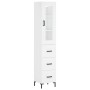 Tall white plywood highboard 34.5x34x180 cm by vidaXL, Sideboards - Ref: Foro24-3199233, Price: 118,99 €, Discount: %