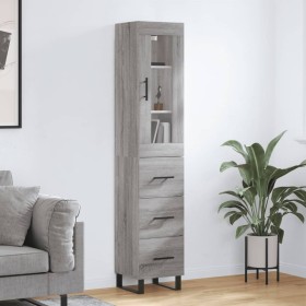 Aparador alto madera contrachapada gris Sonoma 34,5x34x180 cm de vidaXL, Aparadores - Ref: Foro24-3199263, Precio: 121,56 €, ...