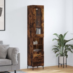 Smoked oak plywood sideboard 34.5x34x180 cm by vidaXL, Sideboards - Ref: Foro24-3199302, Price: 107,99 €, Discount: %