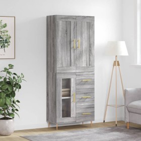 Aparador alto madera contrachapada gris sonoma 69,5x34x180 cm de vidaXL, Aparadores - Ref: Foro24-3199935, Precio: 157,99 €, ...