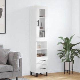 High glossy white plywood sideboard 34.5x34x180 cm by vidaXL, Sideboards - Ref: Foro24-3199323, Price: 120,99 €, Discount: %