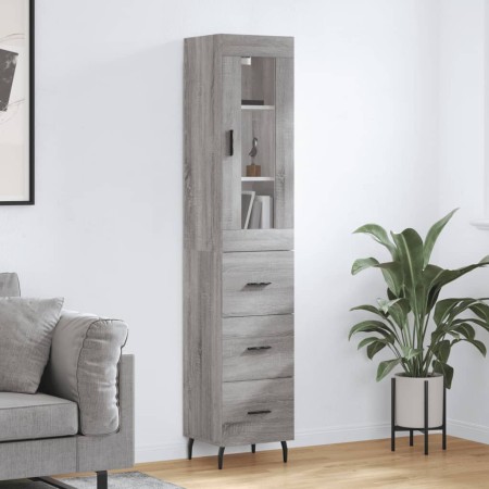 Tall Sonoma gray plywood sideboard 34.5x34x180 cm by vidaXL, Sideboards - Ref: Foro24-3199255, Price: 118,85 €, Discount: %