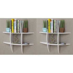 Wall shelves 2 units white by vidaXL, Shelves and shelves - Ref: Foro24-275992, Price: 68,22 €, Discount: %