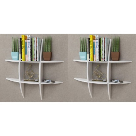 Wall shelves 2 units white by vidaXL, Shelves and shelves - Ref: Foro24-275992, Price: 68,22 €, Discount: %