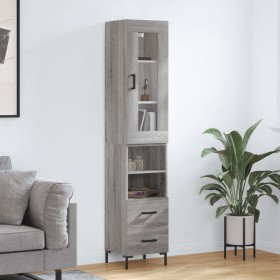 Aparador alto madera contrachapada gris Sonoma 34,5x34x180 cm de vidaXL, Aparadores - Ref: Foro24-3199303, Precio: 111,91 €, ...