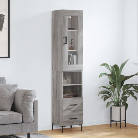 Aparador alto madera contrachapada gris Sonoma 34,5x34x180 cm de vidaXL, Aparadores - Ref: Foro24-3199303, Precio: 113,34 €, ...