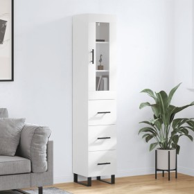 High glossy white plywood sideboard 34.5x34x180 cm by vidaXL, Sideboards - Ref: Foro24-3199259, Price: 134,99 €, Discount: %