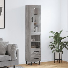 Aparador alto madera contrachapada gris Sonoma 34,5x34x180 cm de vidaXL, Aparadores - Ref: Foro24-3199327, Precio: 121,16 €, ...