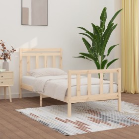 Solid pine wood bed frame 90x200 cm by vidaXL, Beds and slatted bases - Ref: Foro24-3107013, Price: 92,46 €, Discount: %