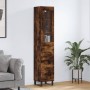 Aparador de madera contrachapada roble ahumado 34,5x34x180 cm de vidaXL, Aparadores - Ref: Foro24-3199262, Precio: 124,74 €, ...