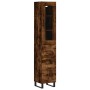 Aparador de madera contrachapada roble ahumado 34,5x34x180 cm de vidaXL, Aparadores - Ref: Foro24-3199262, Precio: 124,74 €, ...