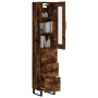 Aparador de madera contrachapada roble ahumado 34,5x34x180 cm de vidaXL, Aparadores - Ref: Foro24-3199262, Precio: 124,74 €, ...