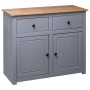 Gray Panama style solid pine wood sideboard 93x40x80 cm by vidaXL, Sideboards - Ref: Foro24-282698, Price: 156,30 €, Discount: %