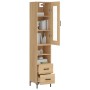 Aparador de madera contrachapada roble Sonoma 34,5x34x180 cm de vidaXL, Aparadores - Ref: Foro24-3199300, Precio: 118,04 €, D...