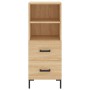 Aparador de madera contrachapada roble Sonoma 34,5x34x180 cm de vidaXL, Aparadores - Ref: Foro24-3199300, Precio: 118,04 €, D...