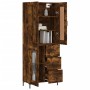 Aparador alto madera contrachapada roble ahumado 69,5x34x180 cm de vidaXL, Aparadores - Ref: Foro24-3199942, Precio: 158,99 €...