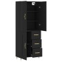 Tall black plywood sideboard 69.5x34x180 cm by vidaXL, Sideboards - Ref: Foro24-3195996, Price: 157,57 €, Discount: %