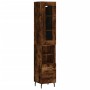 Aparador de madera contrachapada roble ahumado 34,5x34x180 cm de vidaXL, Aparadores - Ref: Foro24-3199318, Precio: 106,99 €, ...