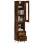 Aparador de madera contrachapada roble ahumado 34,5x34x180 cm de vidaXL, Aparadores - Ref: Foro24-3199318, Precio: 106,99 €, ...