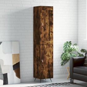 Aparador de madera contrachapada roble ahumado 34,5x34x180 cm de vidaXL, Aparadores - Ref: Foro24-3200110, Precio: 94,99 €, D...