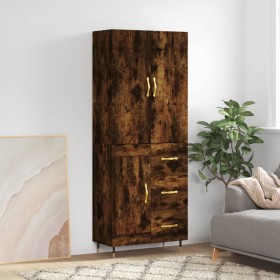 Tall smoked oak plywood sideboard 69.5x34x180 cm by vidaXL, Sideboards - Ref: Foro24-3196000, Price: 159,99 €, Discount: %