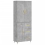 Aparador alto madera contrachapada gris hormigón 69,5x34x180 cm de vidaXL, Aparadores - Ref: Foro24-3195999, Precio: 151,99 €...