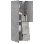 Aparador alto madera contrachapada gris hormigón 69,5x34x180 cm de vidaXL, Aparadores - Ref: Foro24-3195999, Precio: 151,99 €...