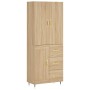 Aparador alto madera contrachapada color roble 69,5x34x180 cm de vidaXL, Aparadores - Ref: Foro24-3195998, Precio: 164,57 €, ...