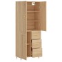 Aparador alto madera contrachapada color roble 69,5x34x180 cm de vidaXL, Aparadores - Ref: Foro24-3195998, Precio: 164,57 €, ...